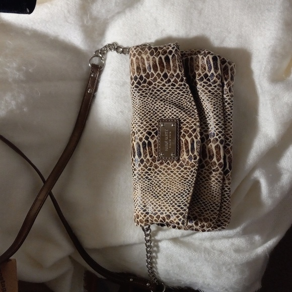 NINE WEST Crossbody Bag Purse Clutch Animal Print Snap Zip Comparts. Logo Lined - Picture 8 of 8